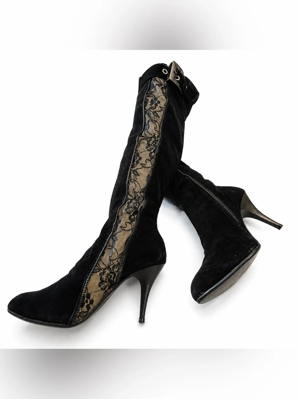 Sexy Lace & Velvet Thigh High Boots